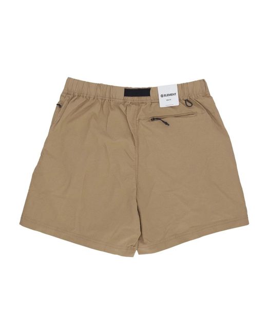 Element Korte Broeken ,Katoen Ripstop Elastische Taille Walkshorts Met Zakken in het Brown voor heren