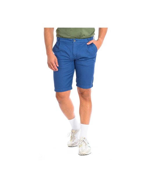 La Martina Blue Casual Shorts for men