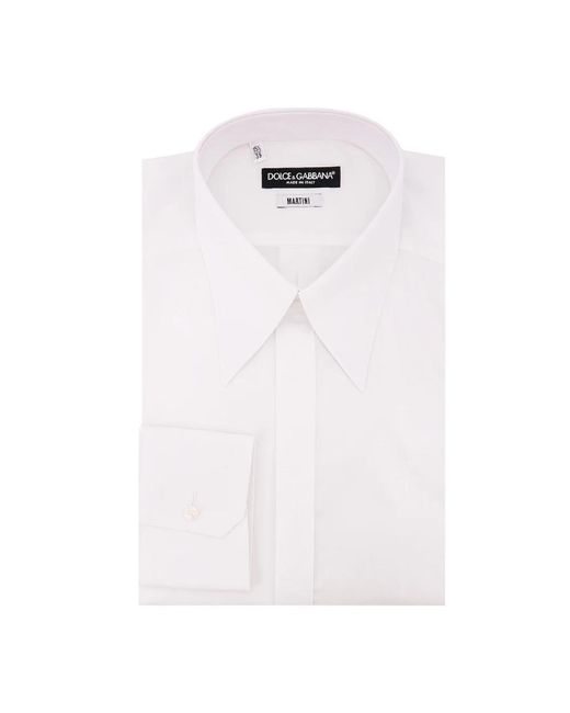 Camicia classica bianca in cotone di Dolce & Gabbana in White da Uomo