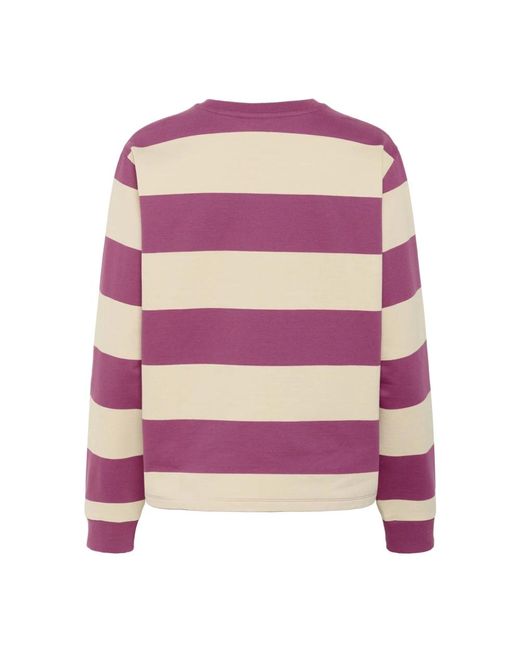 Saint Tropez Pink Blockstreifen Sweatshirt Rot Violett