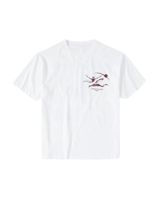 T-shirt girocollo manica corta con stampa fronte/retro di Closed in White da Uomo