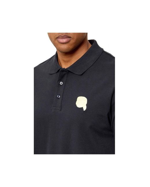 Karl Lagerfeld Black Polo Shirts for men