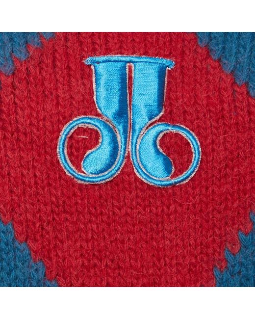 LaDoubleJ Truien & Vesten ,Rood ,Wol Argyle Wollen Gilet in het Red