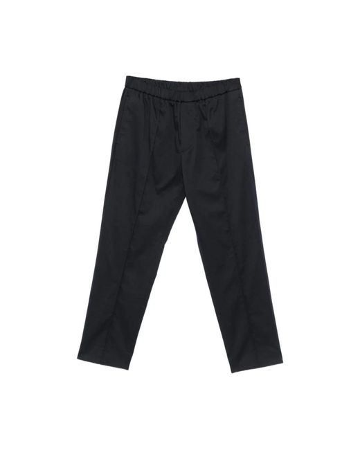 Paolo Pecora Black Straight Trousers for men