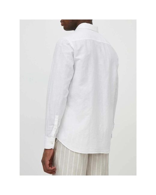 Boss Weiße leinen baumwolle casual fit hemd in White für Herren