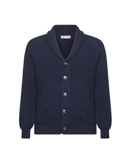 Cardigans Brunello Cucinelli de hombre de color Blue