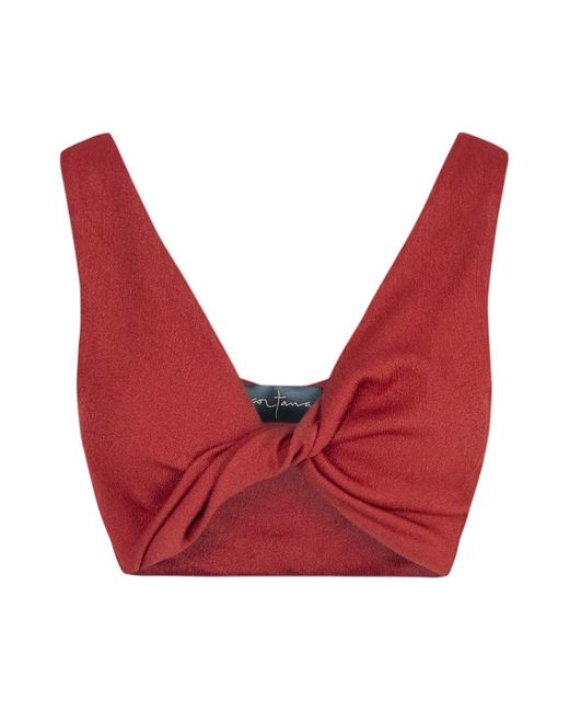 Cortana Red Sleeveless Tops