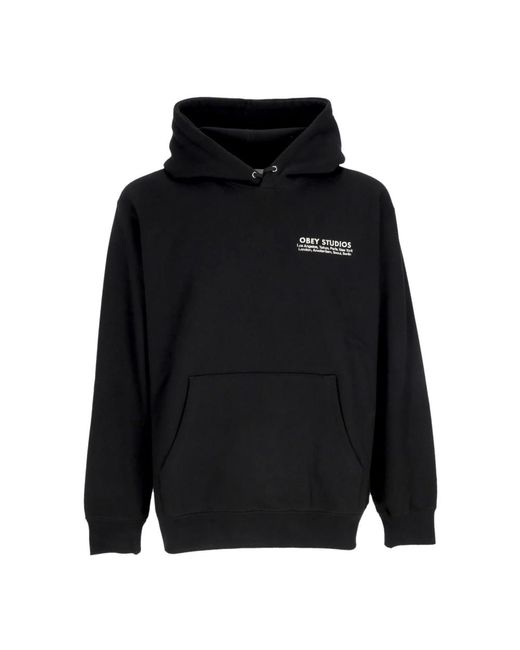 Obey Schwarzer fleece hoodie studios streetwear in Black für Herren