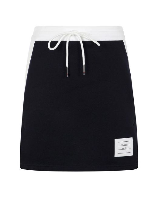 Thom Browne Rokken ,Blauw ,Klassieke Mini Rok Met Engineered 4 Bar in het Black