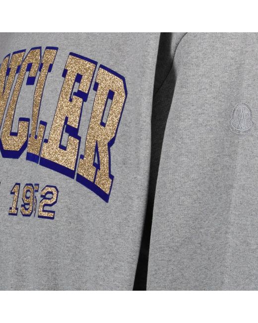Moncler Logo sweatshirt rundhalsausschnitt langarm in Gray für Herren