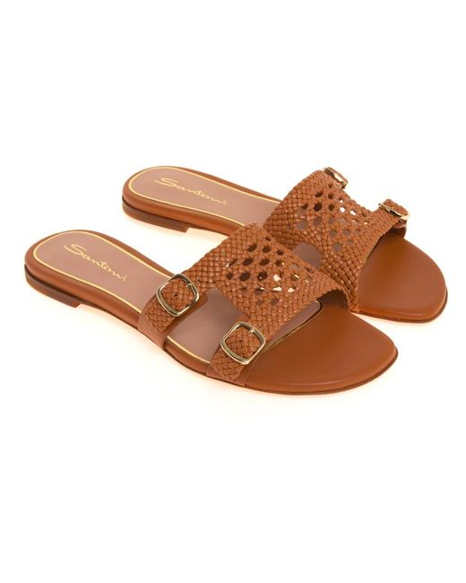 Santoni Brown Didi Mule
