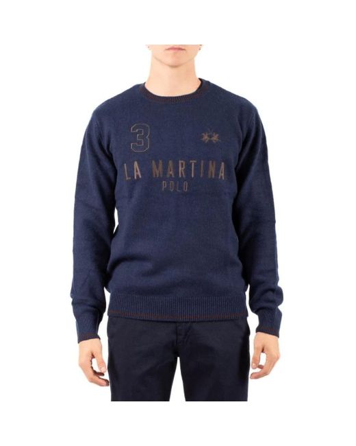La Martina Ronde Hals Gebreide Kleding in het Blue voor heren