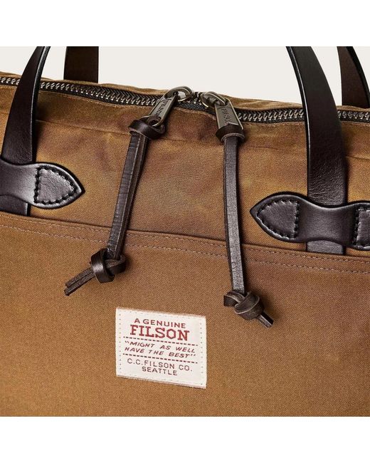 Filson Brown Kompakte aktentasche mit tin cloth,kompakte aktentasche für laptop und zubehör