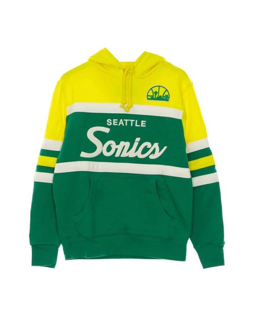 Mitchell & Ness Hoodies & Sweatvesten ,Veelkleurig ,Nba Head Coach Hoody Hardwood Classics in het Green voor heren