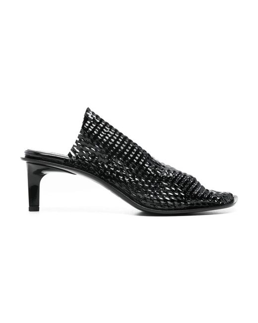 KENZO Schoenen ,Zwart ,Leer Schoenen Met Vierkante Neus En Gevormde Hak in het Black