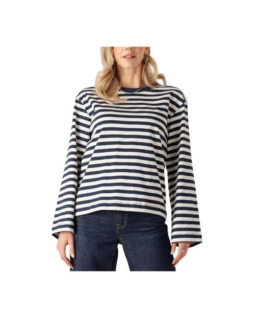 Modström Black Hellenmd Ls Stripe T-Shirt