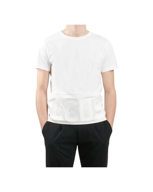 Gcds Band Logo Nylon Regular T-Shirt in White für Herren