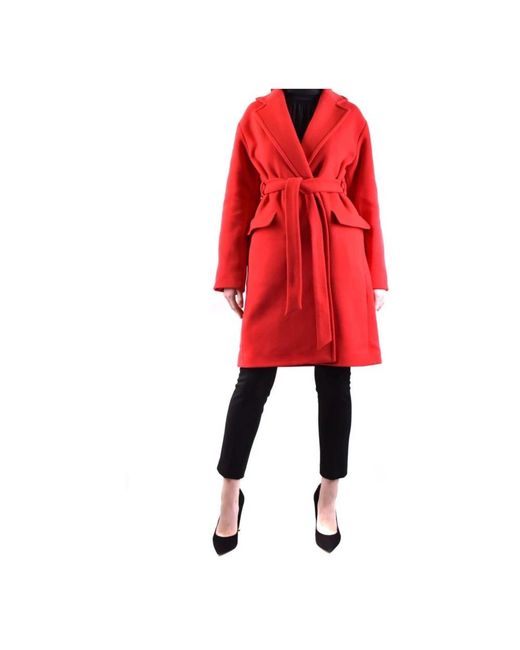 Pinko Red Belted Coats