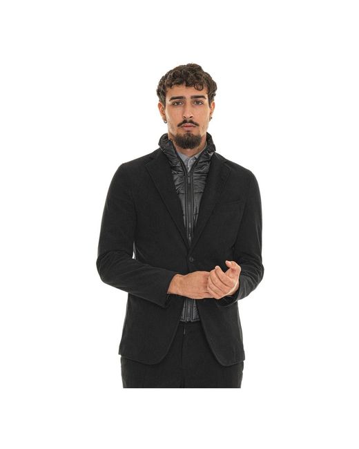 HUGO Jassen ,Zwart ,Polyester Fluwelen Jas Met Afneembare Bib in het Black voor heren
