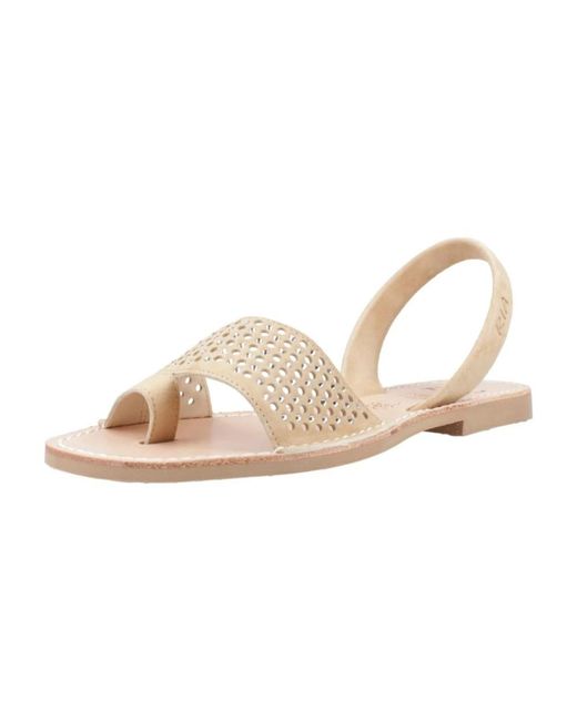 Ria Menorca Flat Sandals in het Natural