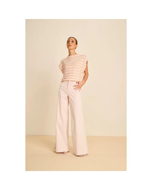 Round-Neck Knitwear March23 en coloris Natural