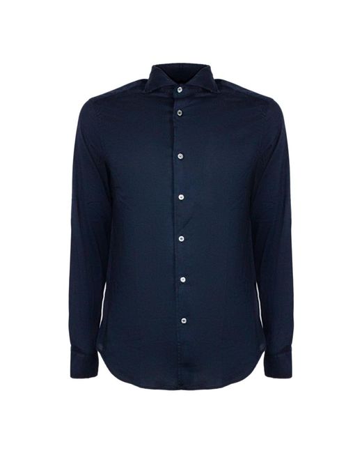 Fedeli Blue Casual Shirts for men