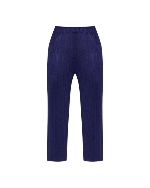 Issey Miyake Blue Straight Trousers