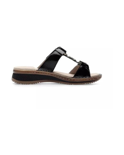 Ara Schoenen ,Zwart ,Leer Hawaii Sandalen Sale in het Black