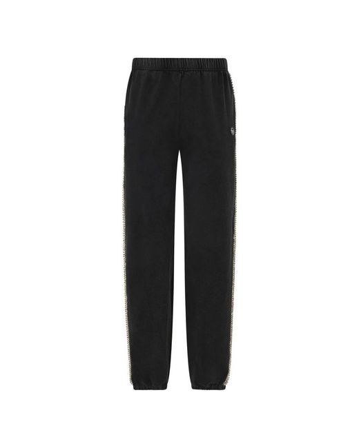 Philipp Plein Broeken ,Zwart ,Katoen Cotton Joggers Strass in het Black