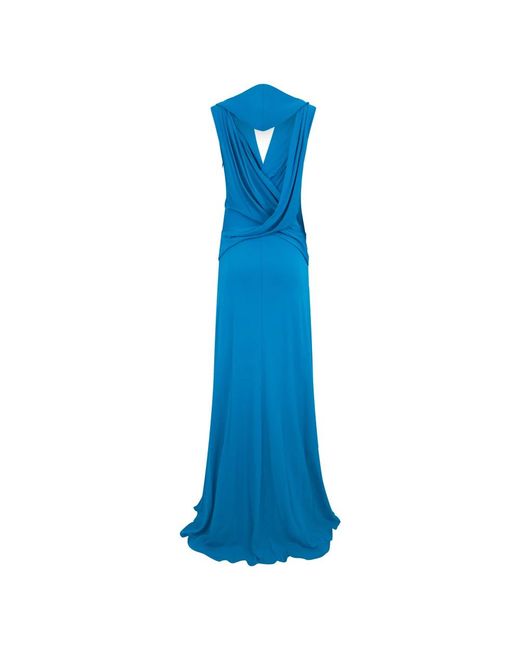 Alberta Ferretti Lange Jurk in het Blue