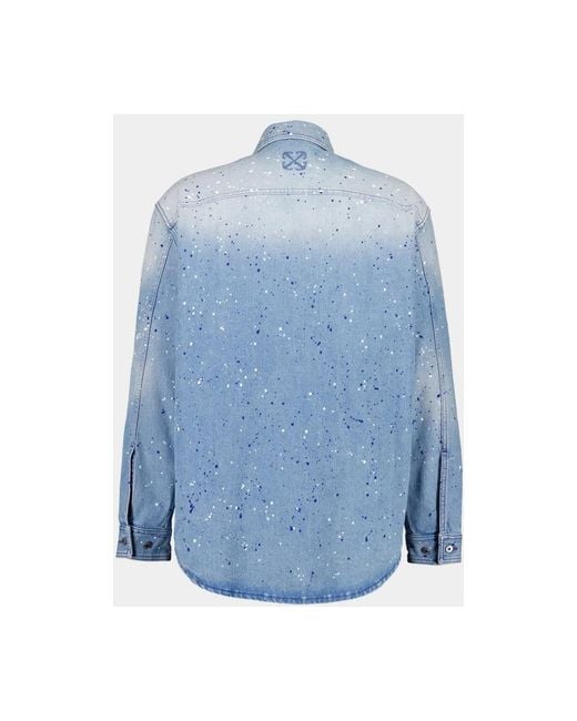 Off-White c/o Virgil Abloh Blue Denim Shirts for men