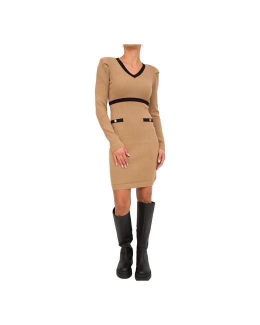 Liu Jo Natural Knitted Dresses