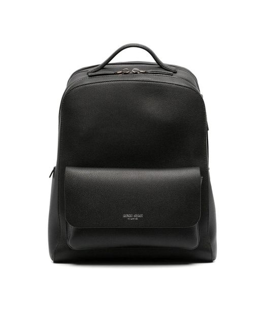 Giorgio Armani Black Backpacks for men