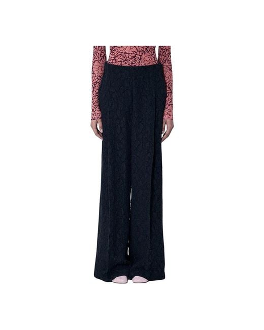 Wide Trousers Dries Van Noten de color Blue