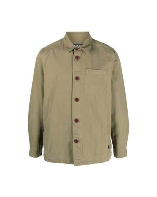 Barbour Green Washed Overshirt for men