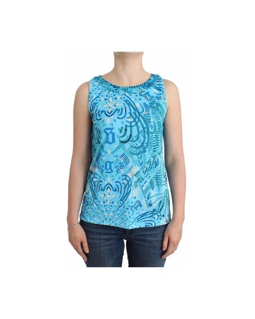John Galliano Blue Sleeveless Tops