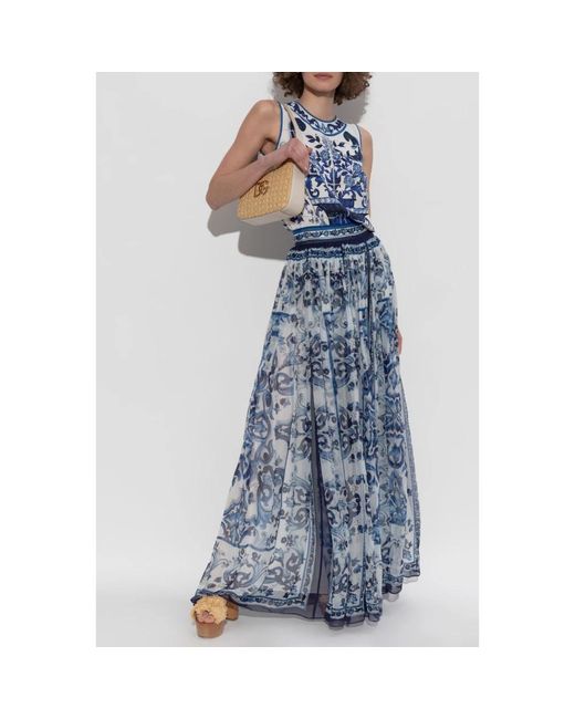 Dolce & Gabbana Blue Maxi Skirts