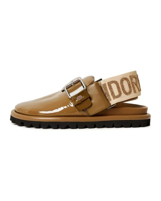 Platform slingback slippers renata - khaki di CESARE GASPARI in Brown