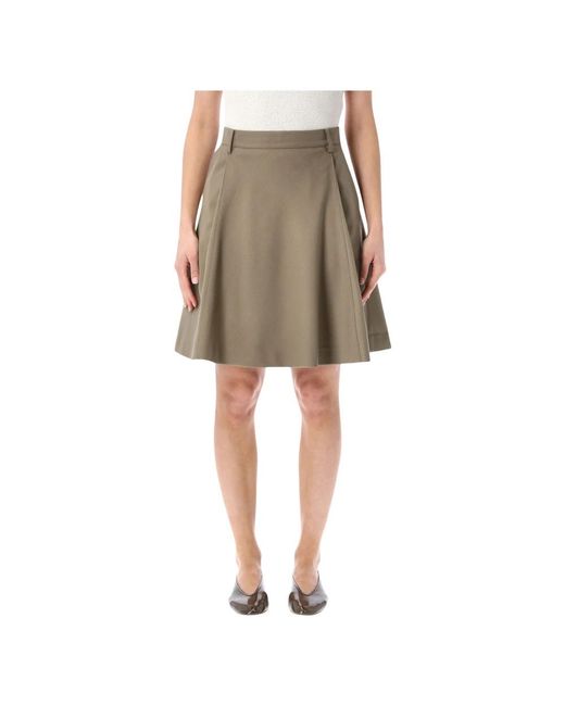 Low Classic Midi Rok in het Natural