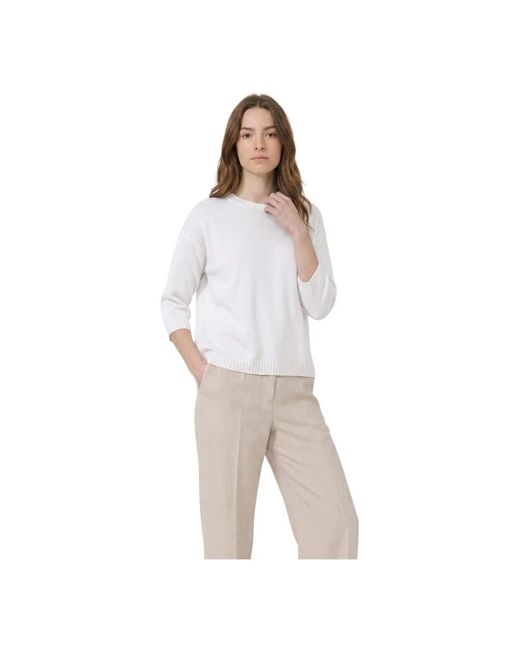 Weekend by Maxmara White Round-Neck Knitwear