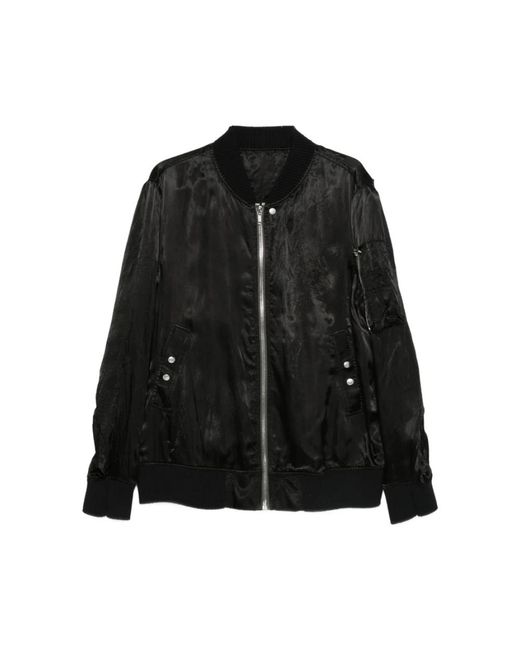 Rick Owens Jassen ,Zwart ,Classic Flight Jacket in het Black voor heren