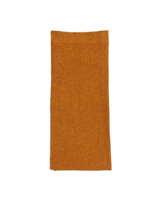 Rodebjer Rokken ,Oranje ,Wol Merino Wol Rok Scherp Oranje in het Brown