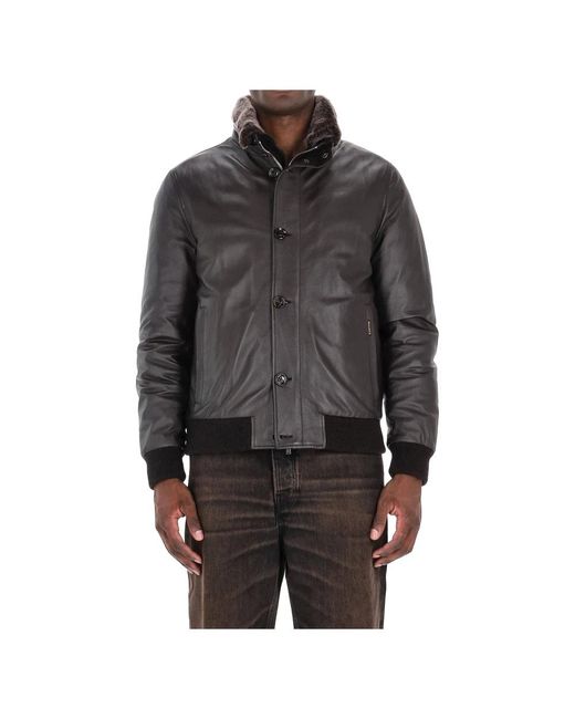 Moorer Gray Leather Jackets for men