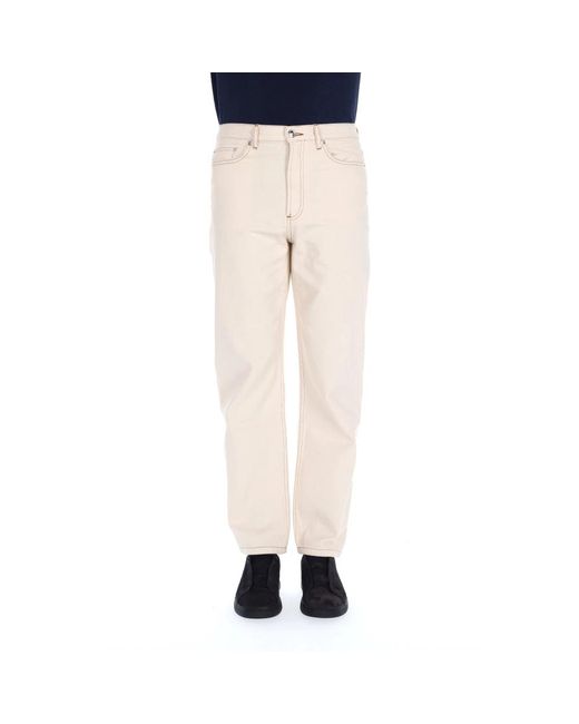 A.P.C. Jeans ,Katoen Jeans Straight in het Natural voor heren