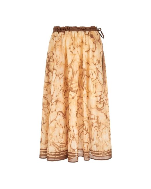 Midi Skirts Zimmermann de color Natural