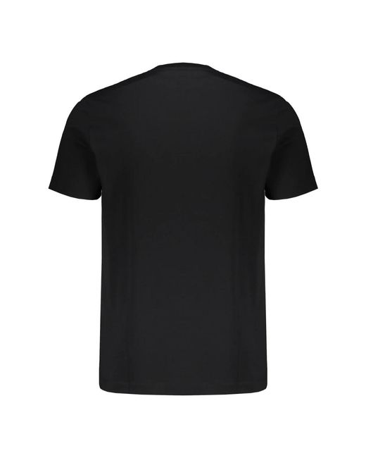 Versace Tops ,Zwart ,Katoen Geribbelde Katoenen T-Shirt Met Print Op De Voorkant in het Black voor heren