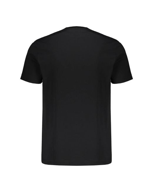 Versace Tops ,Zwart ,Katoen Geribbelde Katoenen T-Shirt Met Print Op De Voorkant in het Black voor heren