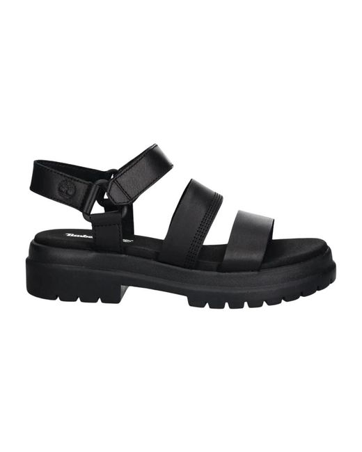 Timberland Black Flat Sandalen