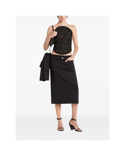 Courreges Black Midi Skirts