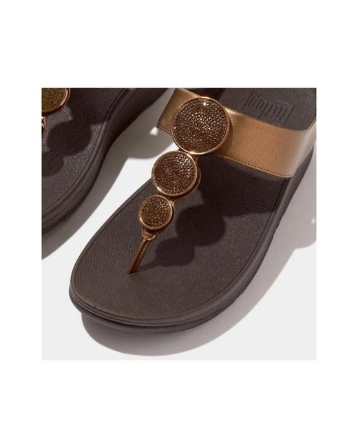 Fitflop Brown Bronzene sandale kreise perlen